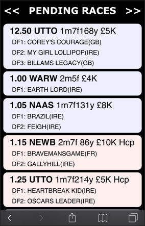 Mobile horse racing database