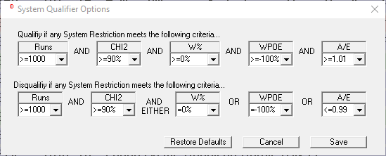 System Qualifier Options