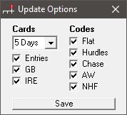 Racecard Update Options